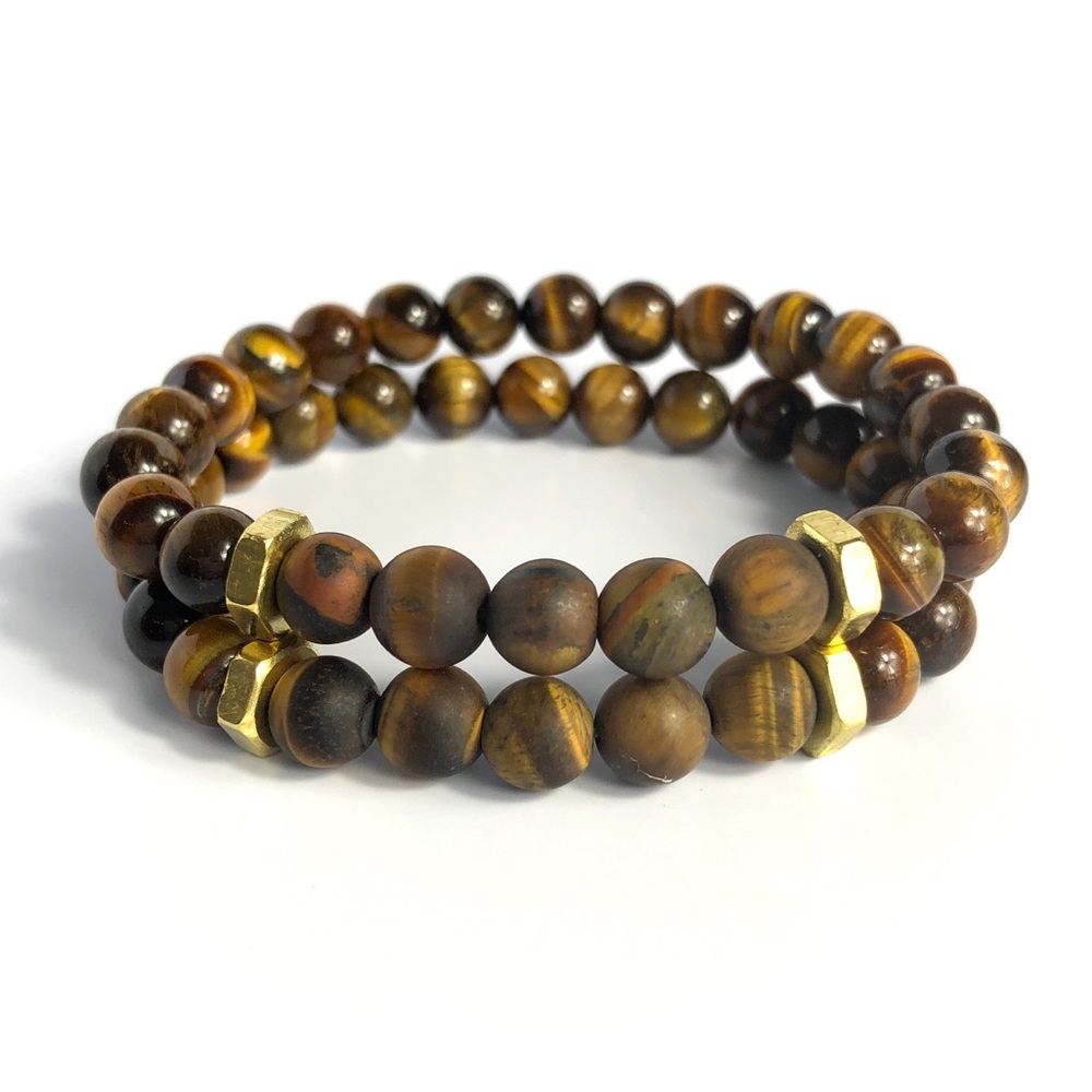 GEMSTONE | Mens Tiger Eye Beaded Bracelet